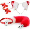 Máscara Sexy, Pasador para Oreja, Tapón Anal, Suministros Femeninos, Juego Sexual de Metal Sm, Set de Cuatro Piezas de Cola de Zorro