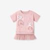 Little Maven Processamento Personalizado Vestido de Malha para Meninas Europeias e Americanas Verão Desenho Animado Manga Curta Saia Infantil