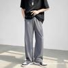 Seda de Hielo Cómodo Holgado Sedoso Transpirable Fresco Color Sólido Simple Verano 2023 Pantalones Casuales Rectos para Hombre