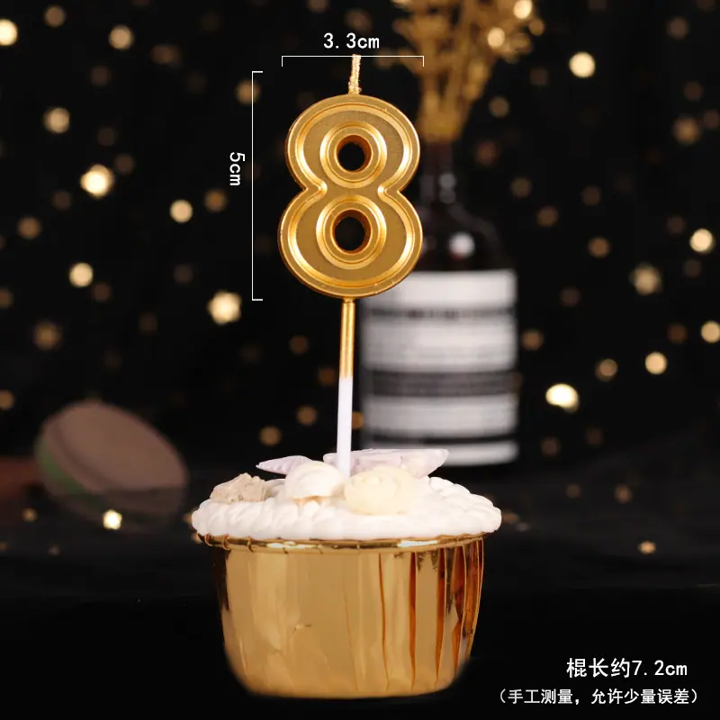 金色数字蜡烛大号生日蜡烛周岁满月儿童生日派对蛋糕装饰摆件插件