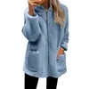 2025 Europeo y Americano Invierno Amazon Suelto Felpa Mujer Manga Larga Con Capucha Cremallera Cárdigan Chaqueta Chaqueta de Felpa