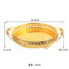 Vintage prato de frutas oval dourado simples sala de estar decoração de mesa requintado padrão de ferro servindo placa com alça atacado