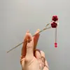 Acessórios de Cabelo de Ferro Liga Grampo de Cabelo Rosa Grampo de Cabelo Antigo Alto Padrão Novo Chinês Borla Hanfu Cheongsam Diário Grampo de Cabelo
