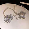 Pendientes Colgantes de Estrella de Resina con Aguja Plateada Transfronterizos Europeos y Americanos, Pendientes Redondos Simples y de Moda, Pendientes de Lujo Ligero y de Gama Alta para Mujer