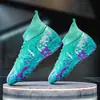 Nuevos zapatos de fútbol AG de tacos largos y para césped artificial transfronterizos para hombres, mujeres y niños, zapatos deportivos de alta gama para césped artificial al por mayor