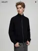 # Chaqueta Cálida Versátil de Color Sólido Ovdy de Punto Cardigan de Punto con Cremallera y Cuello Medio Alto Suéter Casual Simple de Gama Alta