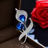 Broche de cala con temperamento de moda, personalidad de alta gama para mujer, sencillo, cristal, ramillete, elegante, alfiler, accesorios para traje