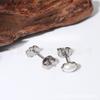 Pendientes de titanio F136 con perla y encaje, planos, redondos, ovalados, con cierre de mariposa, joyería para piercing corporal de aleación de titanio G23