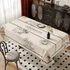 Toalha de Mesa Retrô Impermeável e à Prova de Óleo Toalha de Mesa Sem Lavagem Luxo Leve High-End Simples Toalha de Mesa 2024 Nova Toalha de Mesa de Café