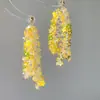 Pendientes de Flor Tejida Estilo Resort Vacacional Romano para Mujer, Clips para Orejas, Pendientes Elegantes de Gama Alta, Clavos Exagerados de Playa