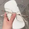Gafas Metálicas Retro Poligonales Pequeñas de Moda Literaria al por Mayor para Mujeres Estilo Sin Maquillaje Pueden Equiparse con Monturas para Lentes de Prescripción
