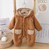 Mameluco de Felpa para Bebé Otoño e Invierno Nuevo Estilo Coreano Peluche Cálido Traje para Gatear para Bebés Niños Monos de Invierno para Recién Nacidos