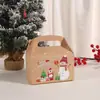 Caixa de Festa de Natal Atacado Caixa para Cupcake de Papel Caixa Muffin Embalagem Floco de Neve Biscoitos Bolo Crocante de Vaca Caixa Portátil