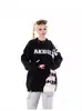 Suéter da Nova Coleção Outono e Inverno para Casal, Manga Longa, Marca Tendência, High Street Europeu e Americano, Patchwork Irregular, Bordado com Letras Desgastadas
