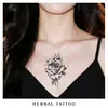 Adesivos de Tatuagem de Flor de Suco de Ervas, Tatuagens Falsas de Flor de Braço e Peito à Prova d'Água de Longa Duração, Anti-risco, Realistas, Personalizadas, Não Refletivas