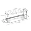 Estante Plegable Transfronterizo de Acero Inoxidable para Patas de Pollo a la Parrilla Estante Portátil con Bandeja Inferior Estante para Pollo a la Parrilla Placa de Barbacoa BBQ Estante para Barbacoa