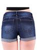 Amazon Transfronterizos de Primavera Europeos y Americanos en Stock Shorts de Mezclilla Rasgados con Solapa Jeans de Tiro Bajo para Mujer