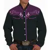 Camisa de manga larga para hombre, camisa hawaiana de vaquero occidental, camisa social vintage, camisa de playa para hombre