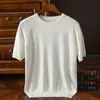 Camiseta de manga corta para hombre, estilo coreano moderna de cuello redondo y manga corta, ropa de punto lisa ajustada para hombre de primavera y otoño, camisa de punto elegante