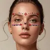 Maquillaje con Tema de Bandera de Tailandia para Amazon Transfronterizo Pegatinas Faciales para Eventos Tatuajes Temporales Faciales