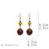 Pendientes Artísticos Retro Asimétricos de Corazón de Joyería Vintage de Segunda Mano Pendientes Trendy Coloridos de Perla de Vidrio Resistentes