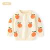 Jaqueta Cardigan Tricotada para Meninas Bordada Algodão Puro Classe A Cardigan Doce para Meninas Suéter Tricotado de Outono e Inverno para Meninas