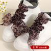 Cordones de Gasa de Nieve con Estampado de Leopardo 2.5cm-4cm Cordones Ensanchados Patrón de Estampado de Leopardo Cordones de Encaje de Gasa de Seda Cordones Planos
