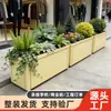 Combinación de Macetero de Hierro Forjado para Exteriores Rectangular Venta en Calle Comercial Oficina de Ventas Plaza Macizo de Flores Macetero para Valla Municipal Macetero Macizo de Flores