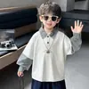 Moletom com Capuz e Manga Xadrez para Meninos Primavera e Outono Estilo Coreano Versátil Casual Bonito para Crianças Pequenas e Jovens Comércio Exterior