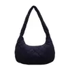 Bolsa de Tecido de Nylon Nuvens Plissada Grande Capacidade Bolsa Feminina Casual Bolsa Transversal Bordado Diamante Linha Bolsa Dumpling Bolsa de Ombro para o Trabalho