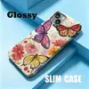Capa de celular artística de borboleta e floral mais vendida da Amazon para iPhone 17, capa rígida de PC, capa com película de transferência térmica Apple 16