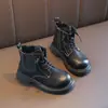 Botas Martin para niños, colección primavera/otoño 2026 para niñas, botas individuales, charol, suela suave, estilo británico, botines para niños, botines de algodón para bebé
