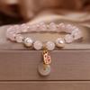 Nueva pulsera de amatista estilo chino de una sola vuelta para mujer, cristal rosa, ágata amarilla, perla blanca de agua dulce, joyería al por mayor