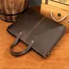 Bolsa Transversal Masculina Vintage para Notebook Couro Genuíno Bolsa de Ombro Couro Crazy Horse Pasta Masculina