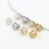Acessórios de material DIY feitos à mão atacado ouro 18K cobre cravejado zircônia contas de roda pulseira de contas contas soltas C45