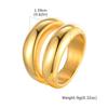 Anillo exagerado liso de acero inoxidable/cobre con circonita anillo moda para damas Hua Lanxin 237