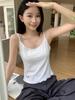 Camisole Texturizada com Bordado de Letra Estilo Coreano para Mulheres Verão 2026 Novo Estilo Doce Top Outerwear Emagrecedor
