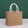 Sacolas Transfronteiriças Logo Personalizado Bolsas de Linho Sacolas de Lona Juta Sacolas de Presente Publicidade da Empresa Personalizadas