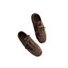 Zapatos de Entrenamiento Alemanes Retro Marrones de Cuero Genuino para Mujer 2026 Nuevos Versátiles con Cordones Bloques de Color Tenis Casuales Zapatos Forrest Gump Tenis