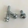 Clavos Tornillos Largos Combinados de Cabeza de Cruz Plana con Arandela de Resorte Rosca Parcial Extendida Estándar Rosca Completa Zinc Azul y Blanco