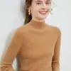 Suéter de Lã Slim com Gola Alta Meia-Boca, Sem Costura, Linha Única, Pronto para Vestir, para Mulheres, Outono e Inverno, Suéter Interno Justo para Mulheres, Camisa de Base de Lã