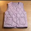 Chaleco Ligero de Algodón Estilo Nuevo 2026 para Mujer, Chaleco Corto sin Cuello Otoño e Invierno, Chaqueta Redonda Talla Grande