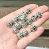 Aleación de Plata Tibetana Cuentas Espaciadoras Vintage Colgante Hecho a Mano Pulsera de Cristal Hecha a Mano Cuentas Espaciadoras Borla