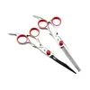 Tijeras de Peluquería Rojas de 6.0 pulgadas con Tornillo, Tijeras Rectas, Tijeras Entresacar, Tijeras para Flequillo, Set de Tijeras Entresacar, Set de Tijeras de Peluquería en Stock