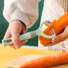 Gadgets de Cocina Cuchillo Pelador de Acero Inoxidable Artefacto Pelador de Patatas Cuchillo Raspador Melón y Fruta Cuchillo Pelador Multifuncional Melón y Rallador