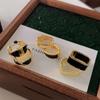 Aretes de Metal Retro Francés con Goteo de Aceite para Mujer Corea del Sur Distintivos Simples Combinan con Todo Elegantes Aretes Moda Anillo de Oreja Joyería para la Oreja