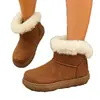 Botas de nieve europeas y americanas de suela gruesa transfronterizas para mujer, invierno 2026 comercio exterior talla grande lazo adornos de piel sintética zapatos de algodón
