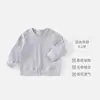 Casaco quentinho para bebê primavera e outono novo estilo cardigã infantil primavera meninos e meninas blusa de manga comprida roupas de primavera para bebê