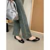 Sandalias Planas Cuadradas de Charol con Hebilla Cuadrada para Mujer, Estilo Clásico de Cuatro Estaciones, Modelo Nuevo 2026, Muy Elegantes, de Punta Cuadrada Baja, para Uso en Exteriores