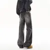 Jeans Azules Lavados con Estampado de Rayos para Hombre, Nuevo Estilo High Street Americano para Primavera y Otoño, Pantalones Acampanados Casuales con Efecto de Caída, Versátiles